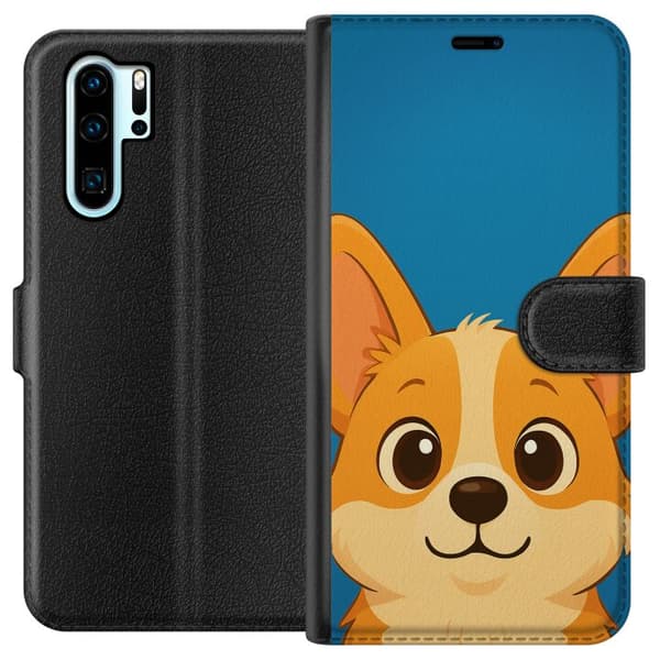 Kompatibel Tegnebogsetui til Huawei P30 Pro Hello Corgi