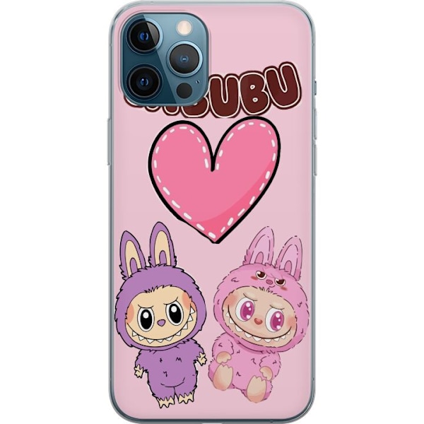 Apple iPhone 12 Pro Max Läpinäkyvä kuori Labubu Pink Monster