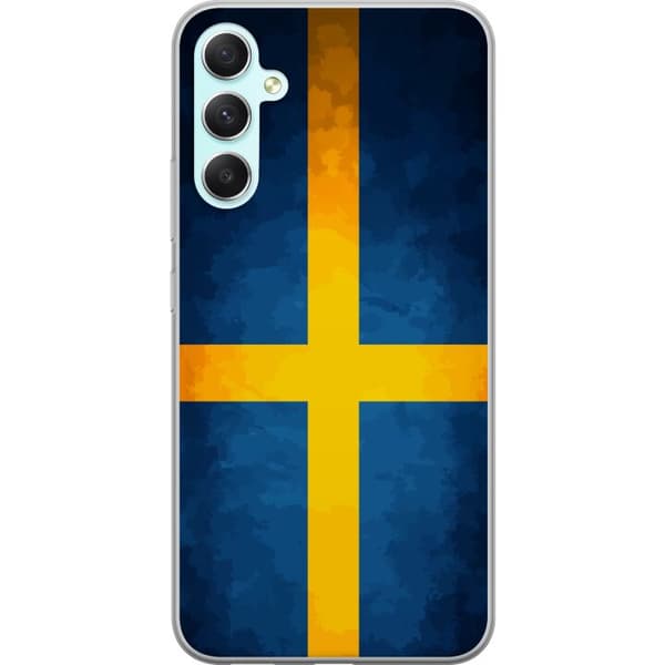 Kompatibelt Mobildeksel til Samsung Galaxy A34 Svenska flaggan blå