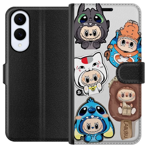 Samsung Galaxy S25 Edge Tegnebogsetui Labubu figur samling - P