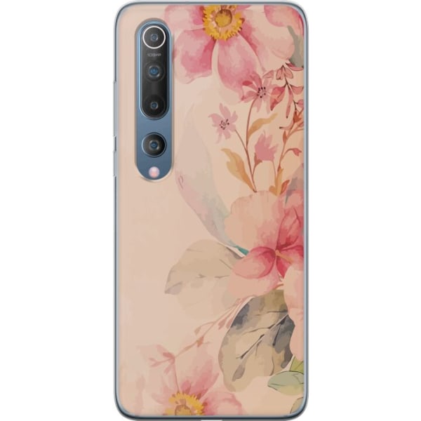 Xiaomi Mi 10 5G Genomskinligt Skal Färgglada Blommor