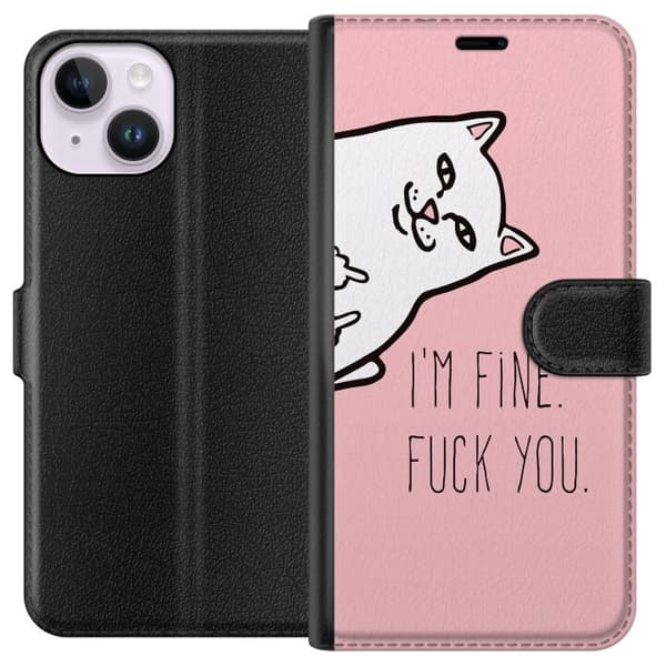 Kompatibel Tegnebogsetui til Apple iPhone 15 Fin
