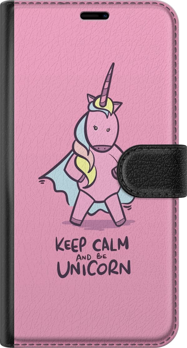 Kompatibelt Plånboksfodral till Apple iPhone 12 Keep Calm Enhörning