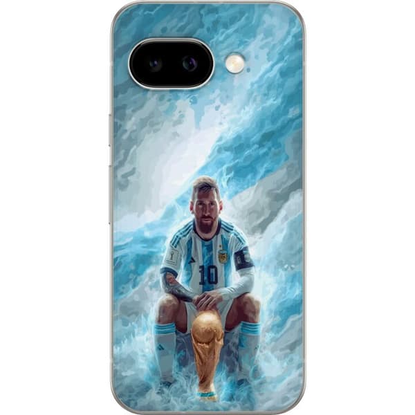 Kompatibelt Mobildeksel til Google Pixel 9a Lionel Messi Världsmästare blå