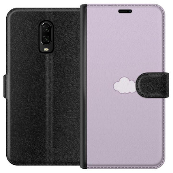 OnePlus 6T Plånboksfodral Lila Moln – minimalistiskt moln p