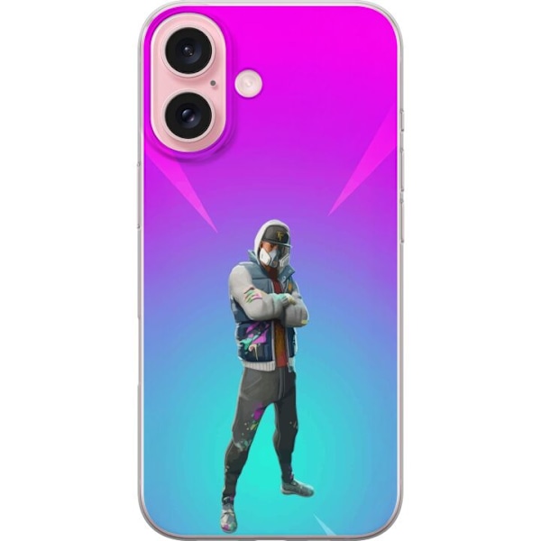 Apple iPhone 16 Läpinäkyvä kuori musta ritari fortnite