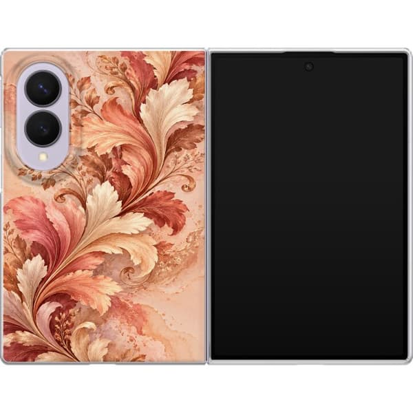 Kompatibelt Mobilskal till Samsung Galaxy Z Fold8 Kopparblad orange