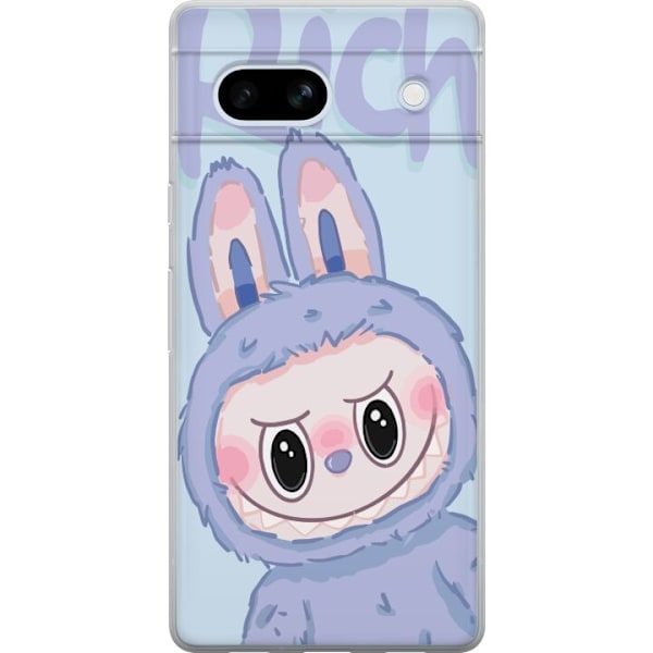Google Pixel 7a Genomskinligt Skal Blue Bunny Labubu