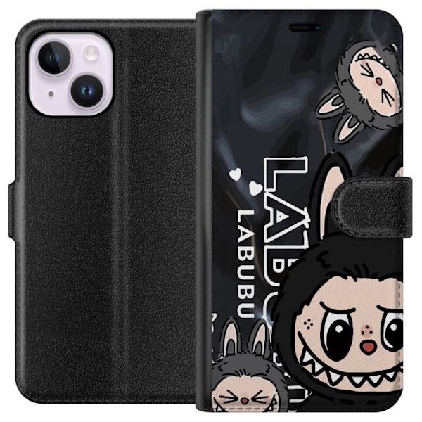 Apple iPhone 14 Plus Lommeboketui <nl>Labubu Black Energy - Sv