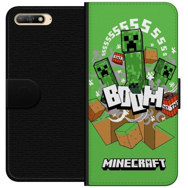 Huawei Y6 (2018) Lompakkokotelo Minecraft Boom