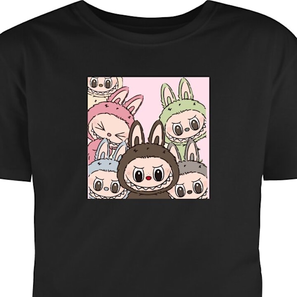 Barn-T-shirt | Bekväm T-shirt för Barn Labubu Classics svart 7-8 År
