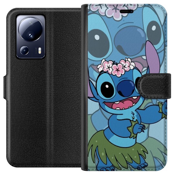 Xiaomi 13 Lite Tegnebogsetui Stitch under Stjernerne - Magisk Anime-stil