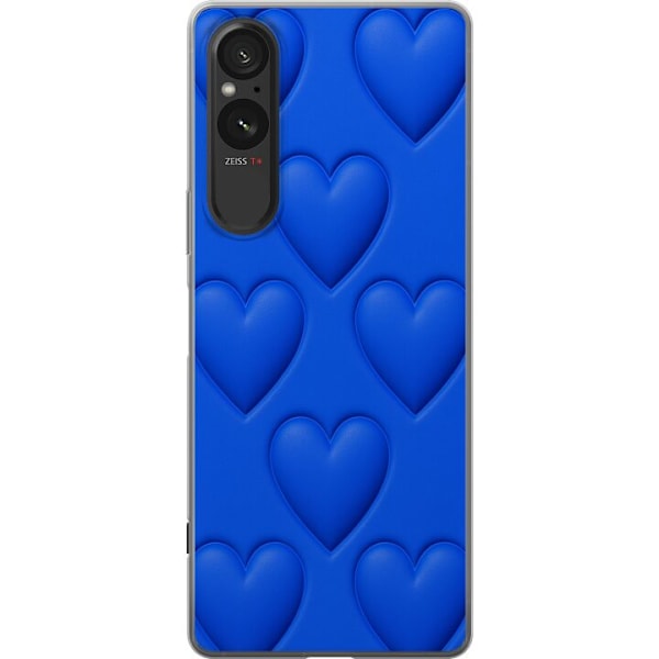 Sony Xperia 10 VI Läpinäkyvä kuori Siniset Sydämet