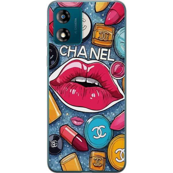 Motorola Moto E13 Gennemsigtig cover Chanel Lips