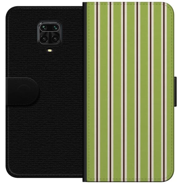 Kompatibelt Plånboksfodral till Xiaomi Redmi Note 9S Matcha Stripe grön