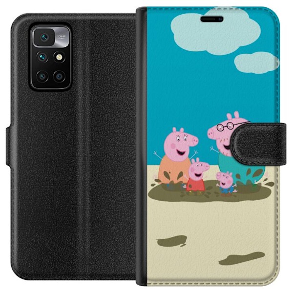 Xiaomi Redmi 10 Plånboksfodral Greta Gris Familjen George Lerpöl Barnmotiv Serie Populär Barnkaraktär Glädje