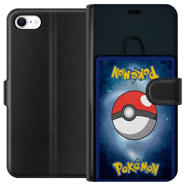 Kompatibel Tegnebogsetui til Apple iPhone 6 Pokéball mod stjernesky spiltema samlerbold rum baggrund blå