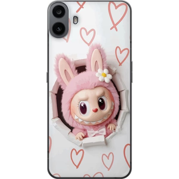 Nothing CMF Phone 1 Läpinäkyvä kuori Labubu Sydän Taustakuva Pop Mart Rakkausteema Hahmodesign Suosittu Motiivi Keräilytaideteossarja