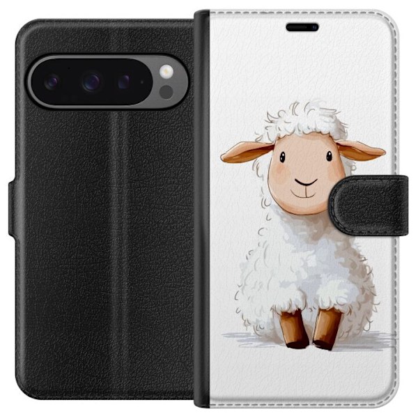 Google Pixel 9 Pro XL Lompakkokotelo Suloinen Lammas - lasten ja vauvan tuotteita sarjakuvatyyliin