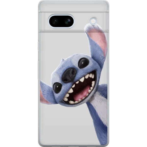 Google Pixel 7a Läpinäkyvä kuori Stitch liikkeessä - Kawaii-suunnittelu faneille ja lapsille