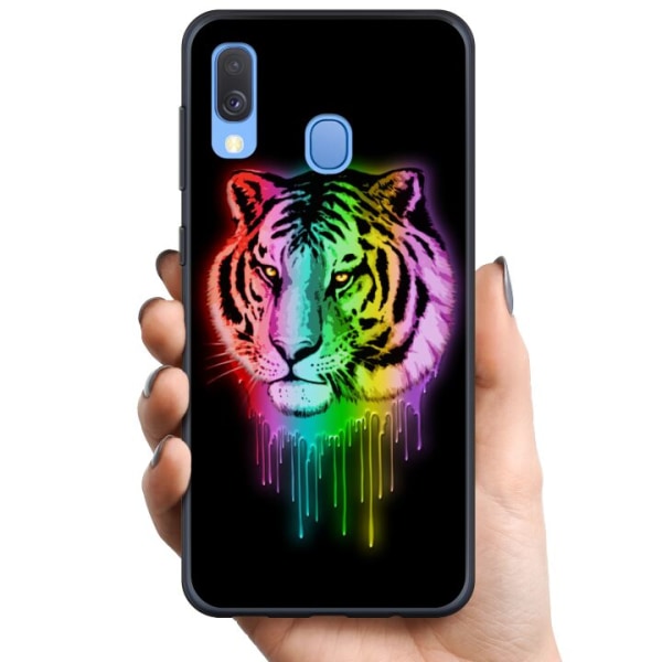Samsung Galaxy A40 TPU Mobildeksel Neon Tiger