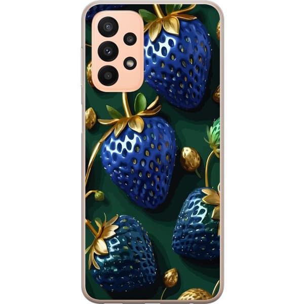 Kompatibelt Mobildeksel til Samsung Galaxy A23 Blå Jordbær
