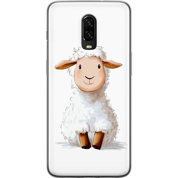 OnePlus 6T Genomskinligt Skal Sött Lamm – tecknad stil för