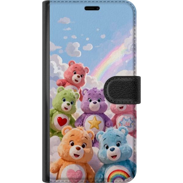 Kompatibelt Plånboksfodral till Huawei P20 Pro Färgglada nallar under regnbåge blå