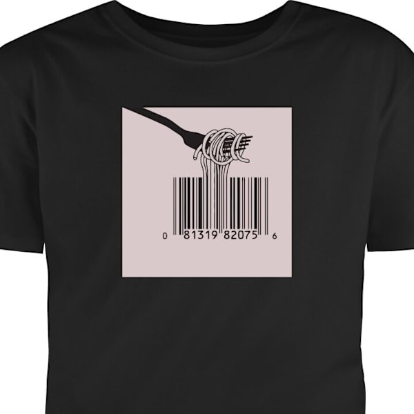 Barn-T-shirt | Bekväm T-shirt för Barn Pasta Code svart 9-11 År