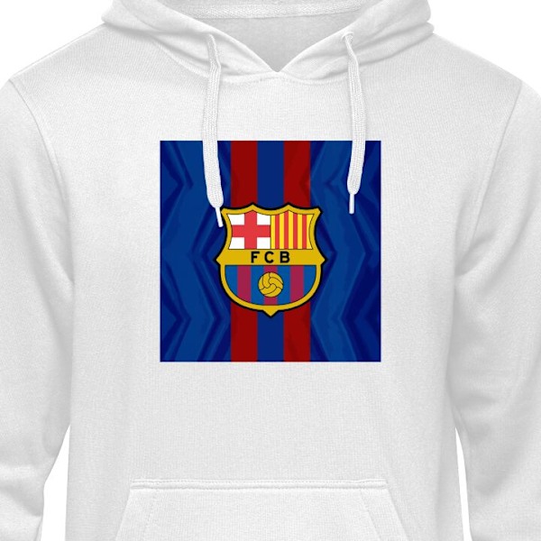 Hoodie til Voksen | Behagelig Hættetrøje FCB Barcelona hvid XL