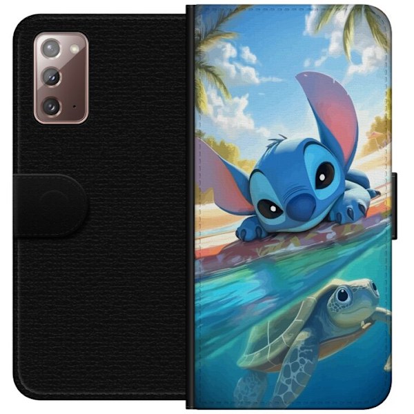 Samsung Galaxy Note20 Lommeboketui Stitch med skilpadde - søt