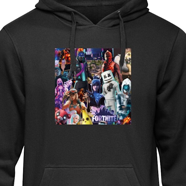 Barn-Hoodie | Mjuk Huvtröja för Barn Fortnite svart 12-13 År