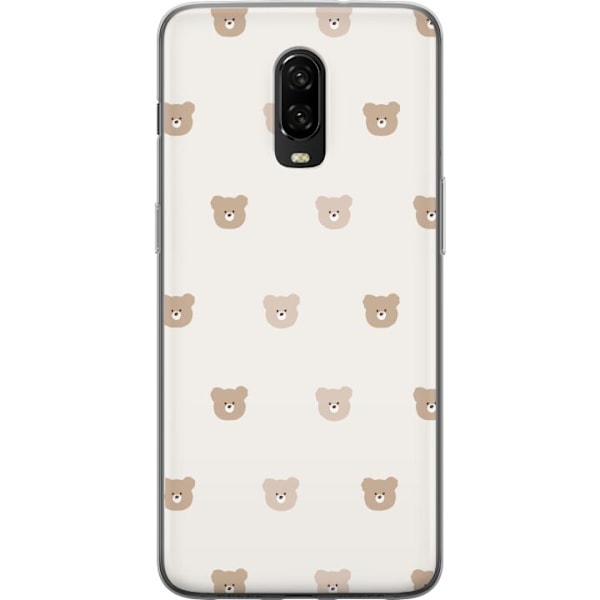 OnePlus 6T Läpinäkyvä kuori Teddy-tausta - söpöt teddykar
