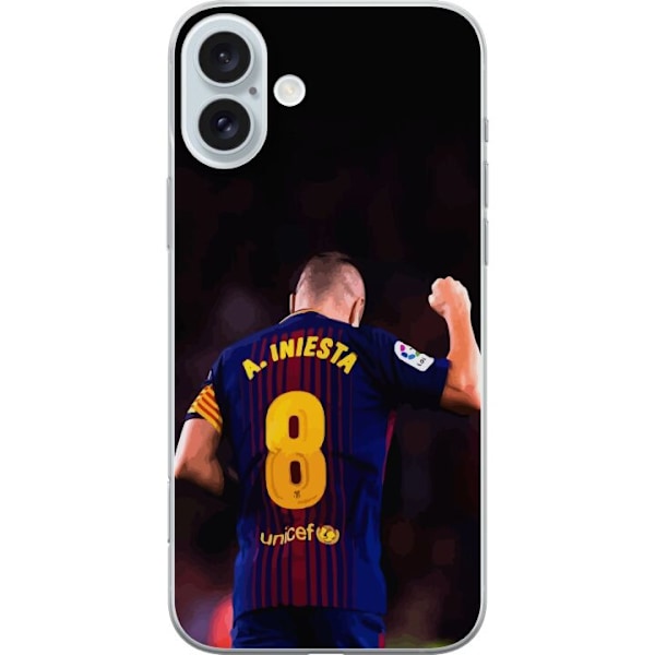 Apple iPhone 16 Plus Läpinäkyvä kuori Andrés Iniesta (FC B