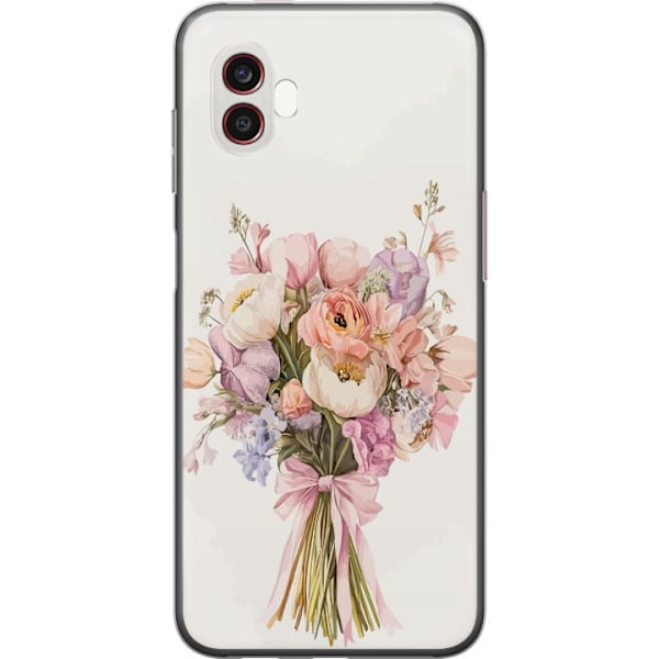 Samsung Galaxy Xcover6 Pro Genomskinligt Skal Mobilskal med färgglad blombukett i romantisk stil