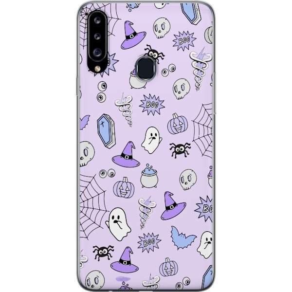 Samsung Galaxy A20s Gennemsigtig cover Halloween mønster 2024