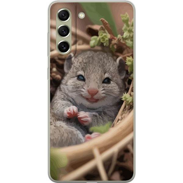 Samsung Galaxy S21 FE 5G Genomskinligt Skal Råtta Leende Djurmotiv Stadsmotiv Urban Grafisk Design Populärt Roligt Motiv Art Stil