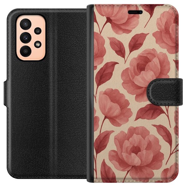 Samsung Galaxy A23 Tegnebogsetui Roseblomst