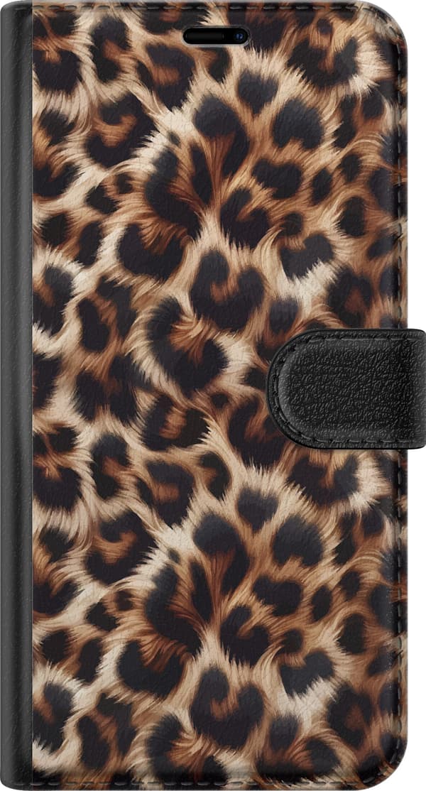 Kompatibel Tegnebogsetui til Nothing Phone (2) Nærbillede af leopardmønster med bløde pelsdetaljer i brune og sorte nuancer