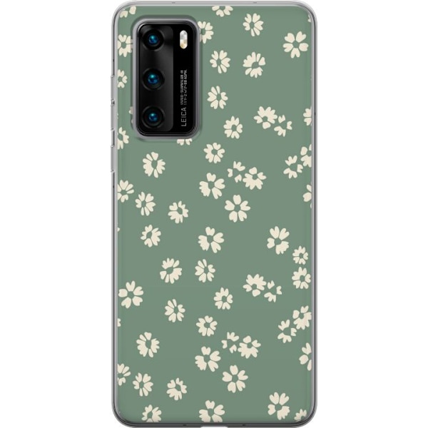 Huawei P40 Genomskinligt Skal Blomsterdröm – färgglatt blommönster