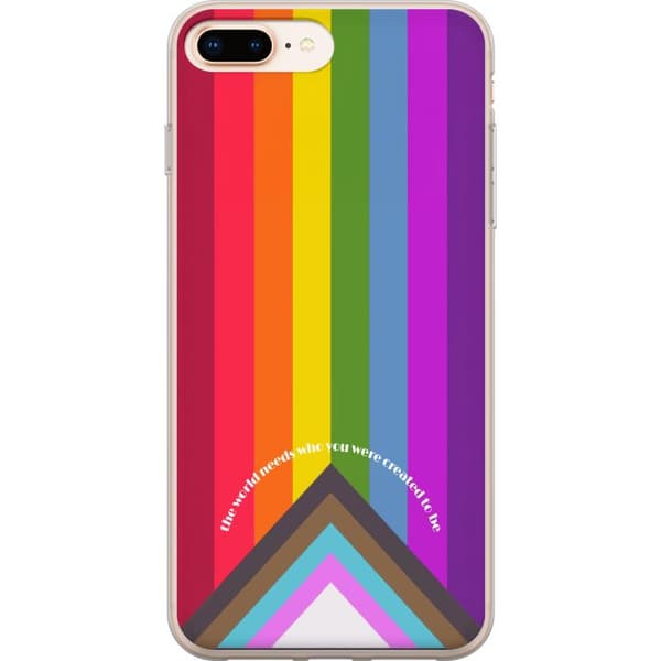 Kompatibelt Mobildeksel til Apple iPhone 7 Plus Fargerik Pride-regnbue med inspirerende sitater