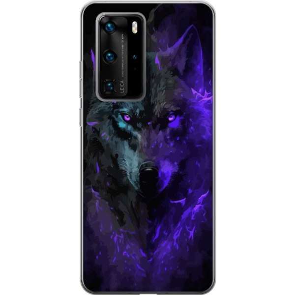 Huawei P40 Pro Gennemsigtig cover Ulven Lilla
