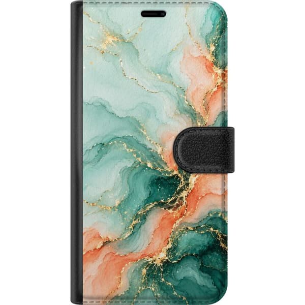 Kompatibelt Lommeboketui til Apple iPhone SE (2016) Turkismarmor turkis