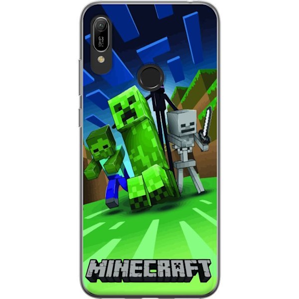 Huawei Y6 (2019) Läpinäkyvä kuori Minecraft Creeper mobilskal i klassisk grön pixelstil