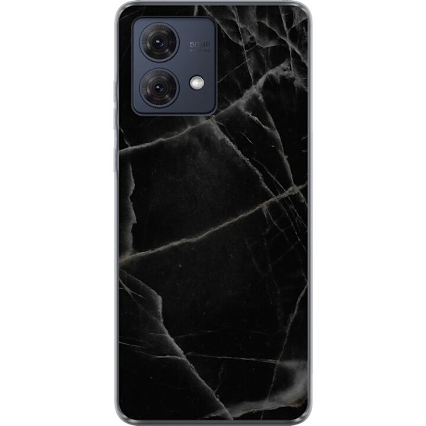 Motorola Moto G84 Gennemsigtig cover Sort marmor