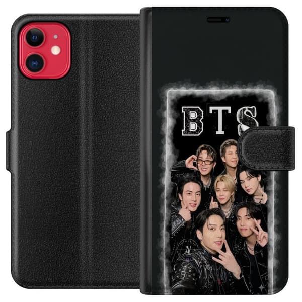 Kompatibel Tegnebogsetui til Apple iPhone 11 BTS-medlemmer poserer sammen i sorte outfits for en selfie sort