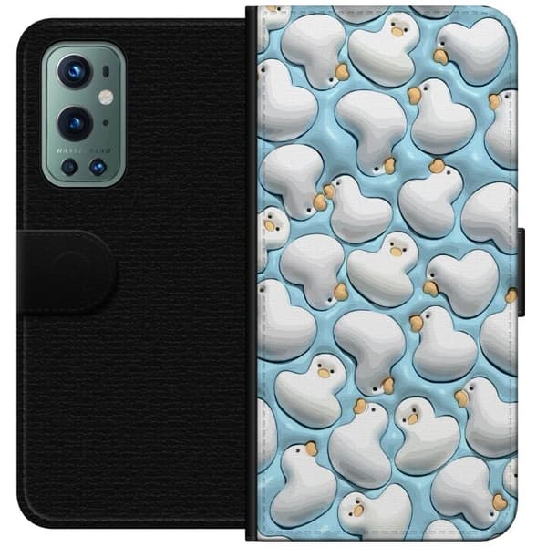 Kompatibelt Plånboksfodral till OnePlus 9 Pro Bubbliga Ankor Blå