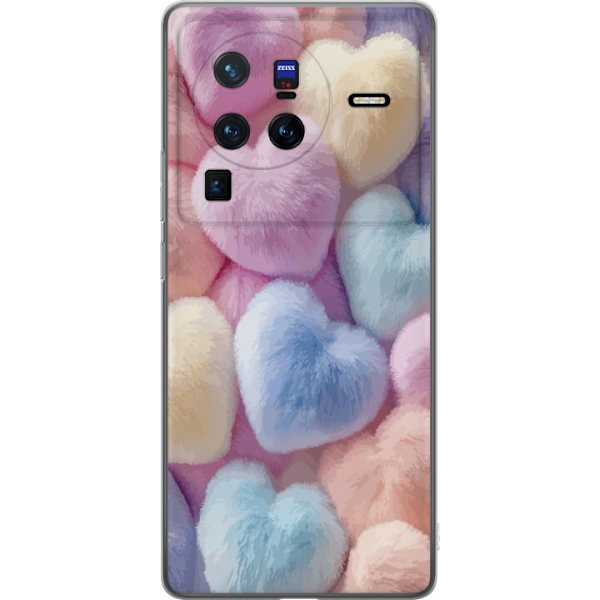 vivo X80 Pro Gennemsigtig cover Hjerter Kærlighed Grafisk Design Romantisk Motiv Populær Symbol Grafisk Mønster Dekoration