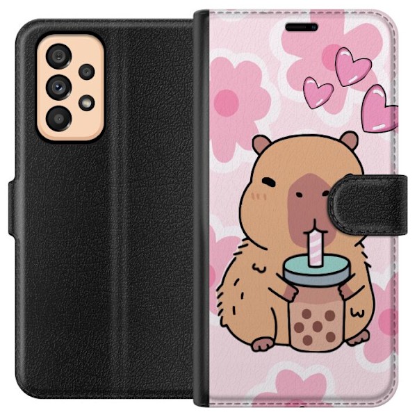 Samsung Galaxy A53 5G Lompakkokotelo Kawaii Capybara Sydän Anime-tyyli Söpö Suunnittelu Eläinaihe TikTok Suosittu Lahja Tyttö