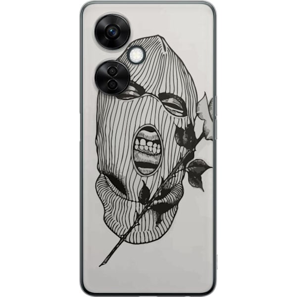 OnePlus Nord CE 3 Lite Gennemsigtig cover Ski Maske Ros Streetwear Design Grafisk Motiv Spænding Urban Stil Gadekunst Maskerade Symbol